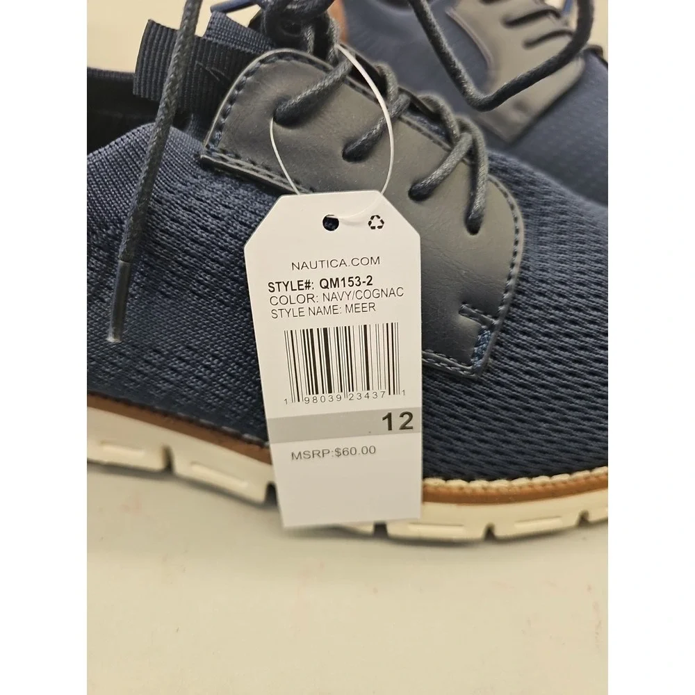 New Men's NAUTICA Lightweight Oxford‎ Shoes Navy Dress Shoes Sz  12 New
